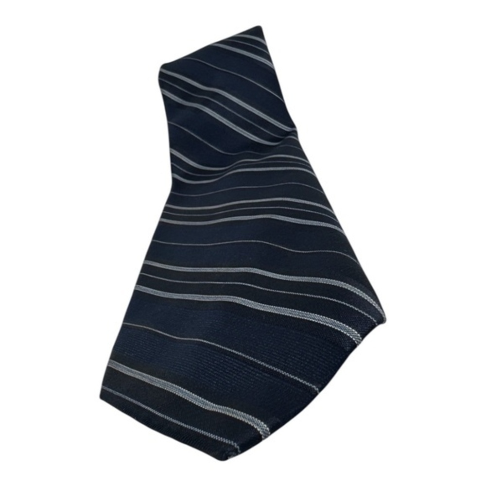 Oscar De La Renta Necktie Mens Striped 100% Polyester Blue Standard Width